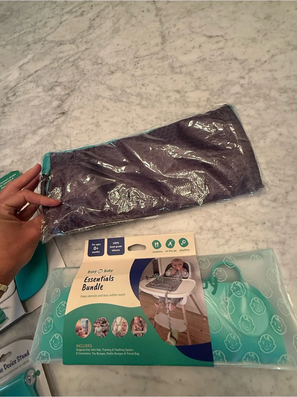 Busy Baby Teal Essentials Bundle-Feeding & Travel Set